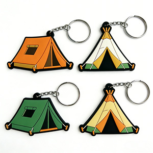 Cartoon 2D Effect PVC <b>Rubber</b> Keychain Custom Printed Backpack Charm Small Souvenir Gift for Students - Product Image 4