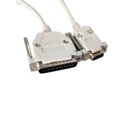 DB9Female a DB25male Serial RS232 Cable de módem nulo ensamblado con muescas largas