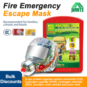 Mascarilla de escape para bomberos de rescate en edificios de oficinas y escuelas, con filtro de carbón activado, desechable, de 3 capas, antipolvo y protección contra humo. - Product Image 1