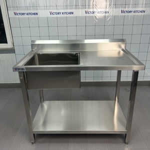 VICTORY KITCHEN prix d'usine en acier inoxydable cuisine évier unique égouttoir Chine (Shanghai) pour hôtels restaurants - Product Image 2