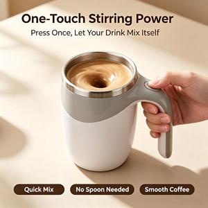 Taza <span class=keywords><strong>de</strong></span> Café Autoagitadora, Mezcla Eléctrica con un Toque, 380 ml, Interior <span class=keywords><strong>de</strong></span> Acero Inoxidable 304, Moldeada por Inyección, para Cocina y Viajes - Product Image 3
