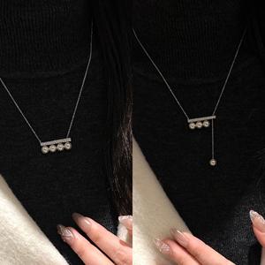 Collar de Plata de Ley S925 con Lazo de Cinta y Perla, Cadena de Cuentas de Hueso de Serpiente, Estilo Lujoso, Dulce y Exquisito para Mujer - Product Image 5