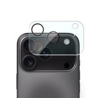 Pour iPhone 17 Protecteur d'objectif de caméra transparent 3D 9H Couverture complète avec cercle noir en verre trempé Flim pour iPhone 15 16 17 Pro Max