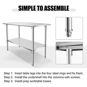 36*18 mesa de trabajo de cocina restaurante equipo de cocina estación de trabajo de acero inoxidable con estante inferior - Product Image 3