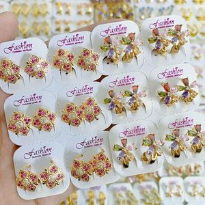 Fashion Light Luxury <b>Earrings</b>, Copper Gold-plated Ear Rings with Zircon Triangular Heart-shaped Ear Buckles and <b>Stud</b> Accessories - Product Image 5
