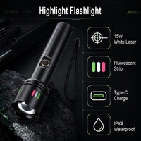 Lampe torche LED portable haute puissance 15W, zoomable, 850 lumens, projecteur, portée 200M, pour la maison et le camping (vente en gros)