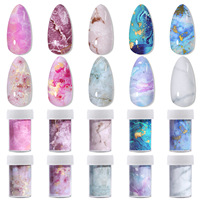 TSZS 100cm Film de transfert pour ongles en marbre japonais, motif étoile et nuage, autocollant de transfert pour ongles, accessoire de décoration pour manucure DIY