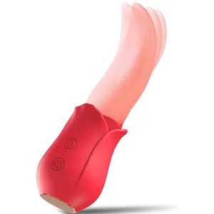 Sem fio Rose Sex Toy com língua Lambendo Vibrador para meninas G spot Nipple Estimulação Vibrando Clitorianos Vibradores