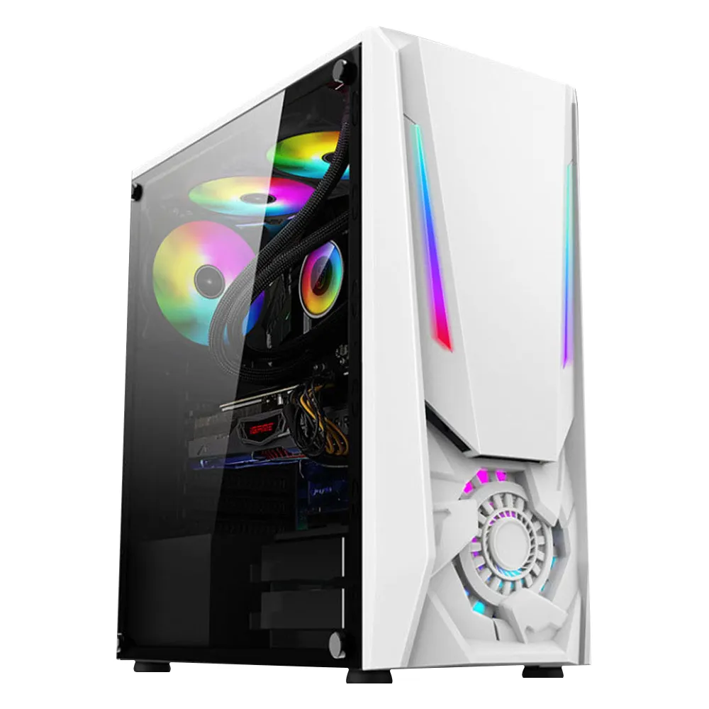 White micro ATX CPU RGB table PC gaming computer cases & towers desktop cover case
