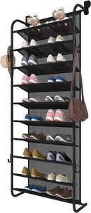 Hàng Mới Về Giá Để Giày Đen Treo Cửa 10 Tầng Giá Xếp Giày Bằng Sắt Đơn Giản - Product Image 3