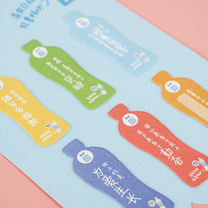 Notas adhesivas creativas con formas únicas, en forma de botella, multiadhesivas, lindos marcapáginas para estudiantes, personalización de logotipos publicitarios. - Product Image 4