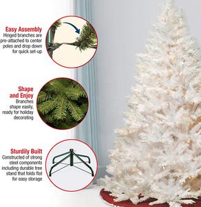 7 أقدام سعر المصنع الفاخرة قبل مضاءة الاصطناعي الأبيض شجرة عيد الميلاد مع أضواء بيضاء ل عطلة الديكور - Product Image 3