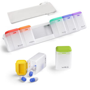 Kelas atas portabel 7 hari kasus pil bahan <span class=keywords><strong>Mental</strong></span> pengatur obat mingguan dengan tutup Snap - Product Image 1