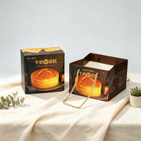 Boîte cadeau carrée pliable en papier spécial, conteneur de qualité alimentaire pour gâteaux, pâtisseries et desserts de fête