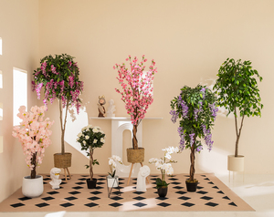 Décoration de mariage en intérieur, arbres artificiels en fleurs de cerisier blancs réalistes, décoration florale en soie, arbres artificiels en cerisier - Product Image 2