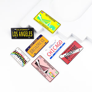 Aimants de réfrigérateur et plaques d'immatriculation de voiture en métal personnalisés en gros, souvenirs touristiques de la ville de Los Angeles - Product Image 6