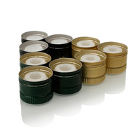 Capuchons inviolables en plastique en stock couvercle en aluminium couvercle à vis en métal avec verseur d'insertion 31.5*24mm bouchon d'huile d'olive pour bouteille en verre