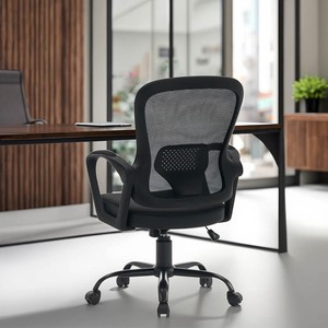 Silla de Oficina Ergonómica Moderna Giratoria, Grande y Alta, de Malla Ejecutiva con Reposabrazos Reclinables y Base de Hierro para Oficina en Casa - Product Image 3