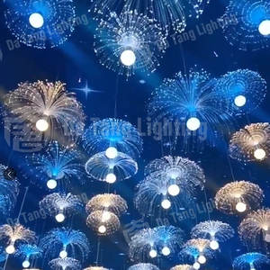 Lampe suspendue en fibre optique colorée, classée IP65, en forme de méduse, à LED, pour décorations de Noël intérieures et extérieures - Product Image 3