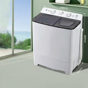 Lave-linge semi-automatique grande capacité pour usage domestique, double cuve, double tambour, essorage à roue à aubes de style ancien - Product Image 3