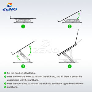 Zeno-Soporte plegable portátil para ordenador portátil, soporte para tableta, portátil, ergonómico, de acero - Product Image 5