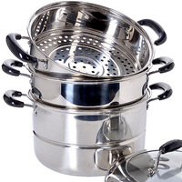 Ensemble de casseroles à induction modernes de luxe en acier inoxydable Ustensiles de cuisine en métal avec marmite à vapeur pour la cuisson