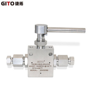 Válvula de Bola de Alta Presión GITO 316 de Acero Inoxidable, 15000 PSI, Interfaz de Media Alta Presión, Diseño Recto de 9/16, Bidireccional - Product Image 5