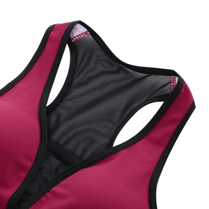 Women's High Support Racerback <b>Padded</b> Open <b>Back</b> Crop Top Seamless Breathable Quick Dry Spandex/Nylon Athletic Running Yoga Front - Product Image 4
