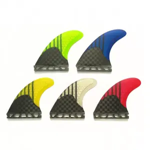 Waterplay Surfing Honeycomb Half Carbon Surfboard Single Tab Fins Fiberglass Surf Fins Inside Foil Tri / 5pcs Fin Set