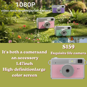 S159 Mini <b>Camera</b> Pendant Flip Screen Stylish Multi Filters With Flash Color Options Fashion Necklace Eco Data <b>Cable</b> - Product Image 5