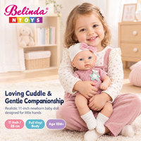 Poupées de bébé nouveau-né Belinda Toys Reborn 11 pouces en vinyle, poupées de bébé nouveau-né réalistes pour filles, poupées de bébé Reborn unisexes, jouets réalistes