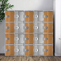 Casier en plastique robuste à 6 portes Toppla Color, fabriqué en Chine, avec serrure à combinaison et serrure à clé, écologique, durable, étanche, rangement intelligent