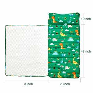 Extra Large Soft Roll-Up Kids Sleeping Bag with <b>Removable</b> Pillow & Minky <b>Blanket</b> for Kindergarten - Product Image 3