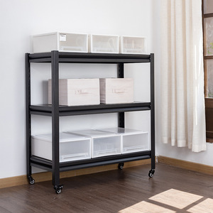 Sou Mi Ka Storage Rack 3 Tier Metal With Wheels For Kitchen Living Room Bedroom Bathroom - Product Image 1