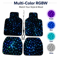 Tapis de sol de voiture à fibres optiques LED, tapis Starlight, télécommande APP, 7 couleurs, dégradé, flash musical, synchronisation, vitesse réglable, minuterie
