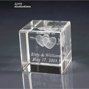 Personalizado de vidrio Mini grabado láser de cristal cubo 3d de cubos de máquina de grabado de regalo