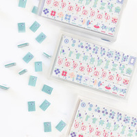 Jeu de Mahjong Classique Moderne de Style Américain, Tuiles en Acrylique Effet Écaille de Tortue, Durable, Résistant à l'Eau, Portable pour 4 Joueurs