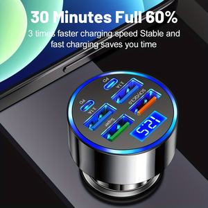 <span class=keywords><strong>Cargador</strong></span> de coche CHXDEV 5 en 1 250W 4USB PD de carga rápida tipo C <span class=keywords><strong>cargador</strong></span> de teléfono móvil automático para teléfono Sasung Huawei <span class=keywords><strong>Xiaomi</strong></span> QC 3,0 - Product Image 3