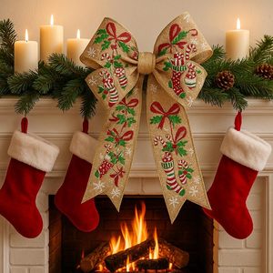 圣诞老人圣诞树礼品包装Diy Cinta Navidad Fita Natal印花丝带蝴蝶结圣诞丝带家居装饰 - Product Image 6