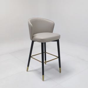 Tabouret de bar moderne en métal et cuir avec dossier haut pour usage commercial dans les restaurants, les cafés, les hôtels - Product Image 6