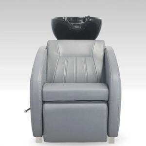 Chaise de lavage de cheveux en cuir synthétique pour salon de coiffure, design moderne - Product Image 3