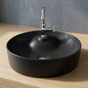 Lavabo Redondo de Cerámica Moderno Color Marfil para Lavarse las Manos, Uso en Hospitales y Dormitorios - Product Image 1