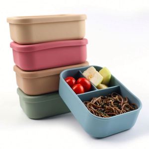 Contenedor de Almacenamiento de Alimentos Personalizado de 700 ml y 1300 ml, Ecológico, Libre de BPA, de Grado Alimenticio, con Compartimentos, Lonchera de Silicona, Bento Box - Product Image 3