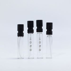 Flacon d'échantillon de parfum rond transparent personnalisé, recyclable et écologique, 1,5 ml, 2 ml, 3 ml, 5 ml, mini flacon de parfum avec bouchon pulvérisateur - Product Image 1