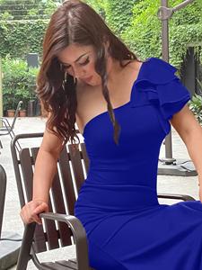 Meilleures ventes Robes de soirée formelles sans manches à fente haute <span class=keywords><strong>Robe</strong></span> élégante drapée Robes basiques - Product Image 2