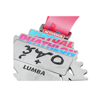 Médailles et trophées en alliage de zinc de conception en métal personnalisée Médailles de récompense de jeu de sport de logo avec ruban