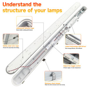 Stock en EE. UU. LED Light Future 4ft 30W 40W 50W 60W 3000K 3500K 4000K 5000K 6500K Potencia 5CCT Seleccionable IP65 LED Tri-Proof Light - Product Image 3