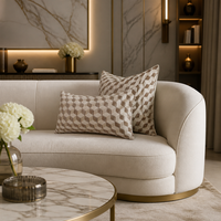 Housse de coussin jacquard 3D de luxe - Coussin décoratif tissé crème beige avec fermeture éclair invisible pour canapé-lit (personnalisable)