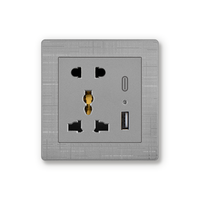 CNBW UK Standard Home Luxury Fashion Design Prise murale multiple Prise USB avec Type-C