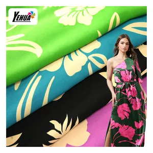 4 Way Stretch Poly Spandex Fabric for dress to South America Super Soft Printed Woven 110gsm For Lady Cloth